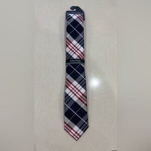 Nautica Classic Plaid Tie in Red, Navy, and Gray